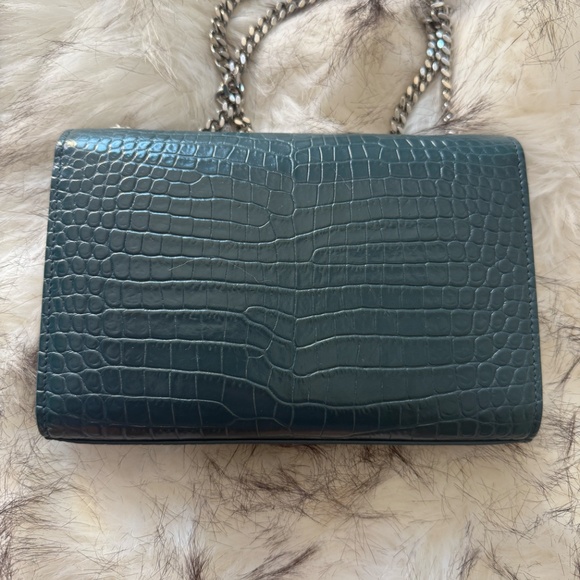 Yves Saint Laurent Green Crocodile cross body bag - Picture 3 of 4